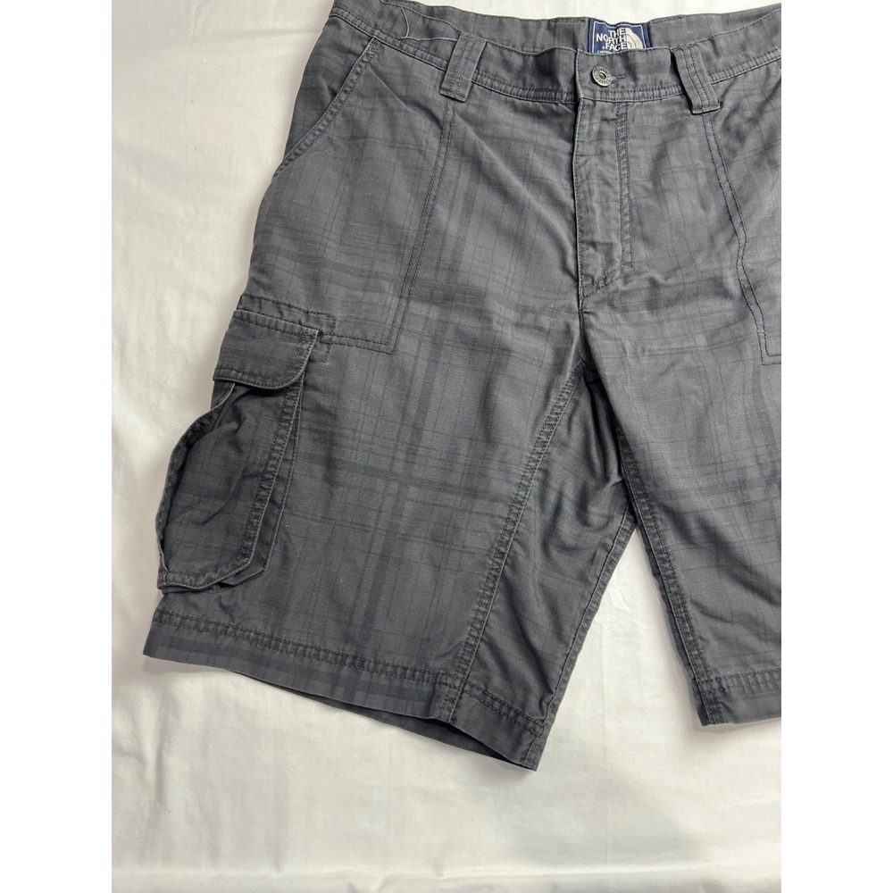 The North Face Cargo Shorts Mens 34 Gray Plaid Hiking Outdoor Gorpcore A15 - Picture 13 of 16